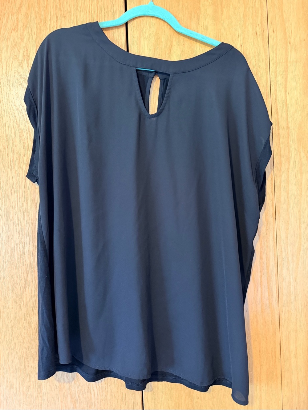 Papermoon Black Mixed Material Keyhole Top
